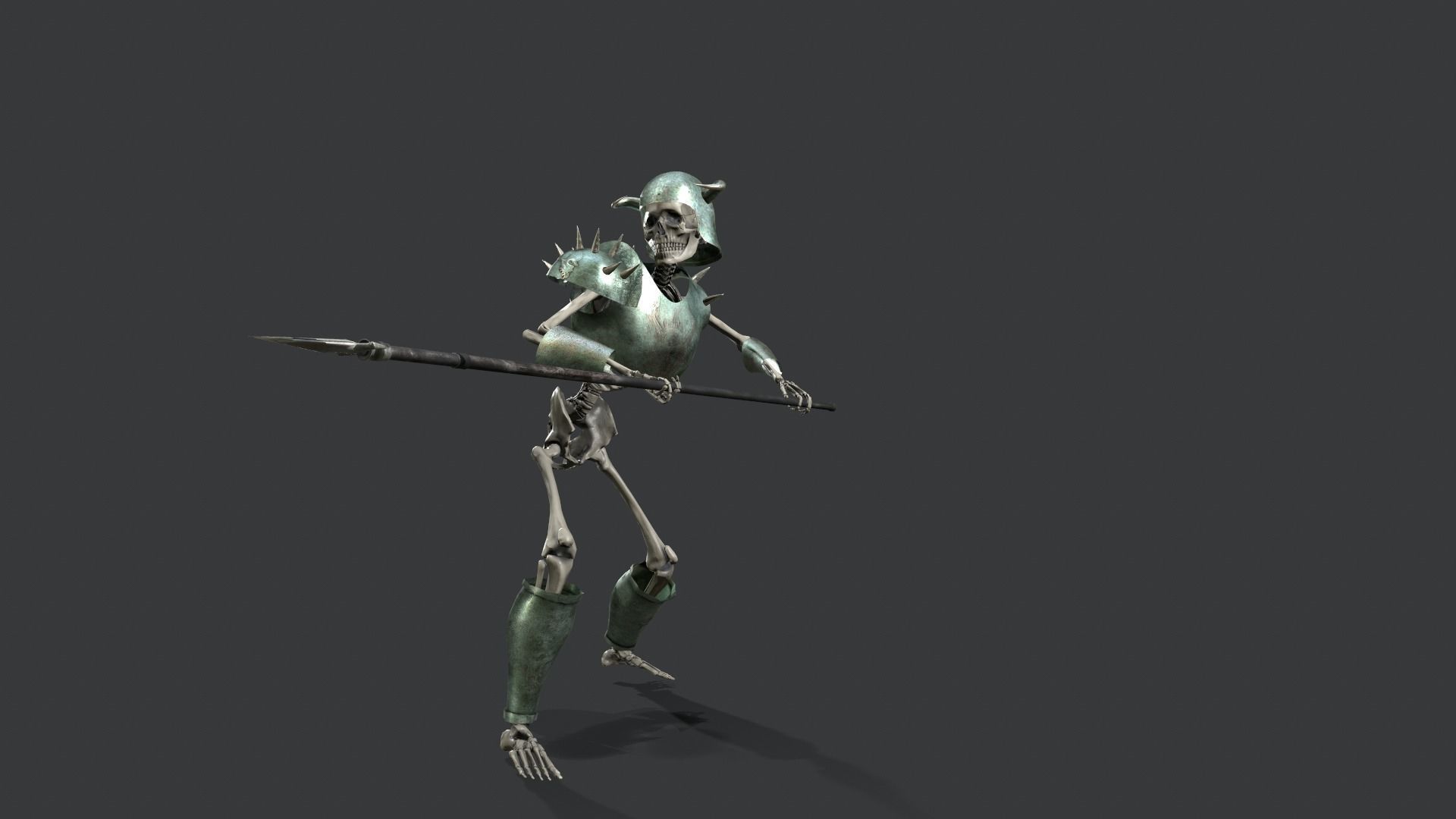 Skeleton Warrior 3 Low-poly 3D model_3