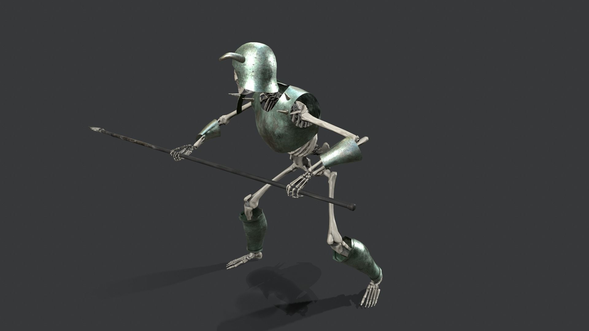 Skeleton Warrior 3 Low-poly 3D model_4