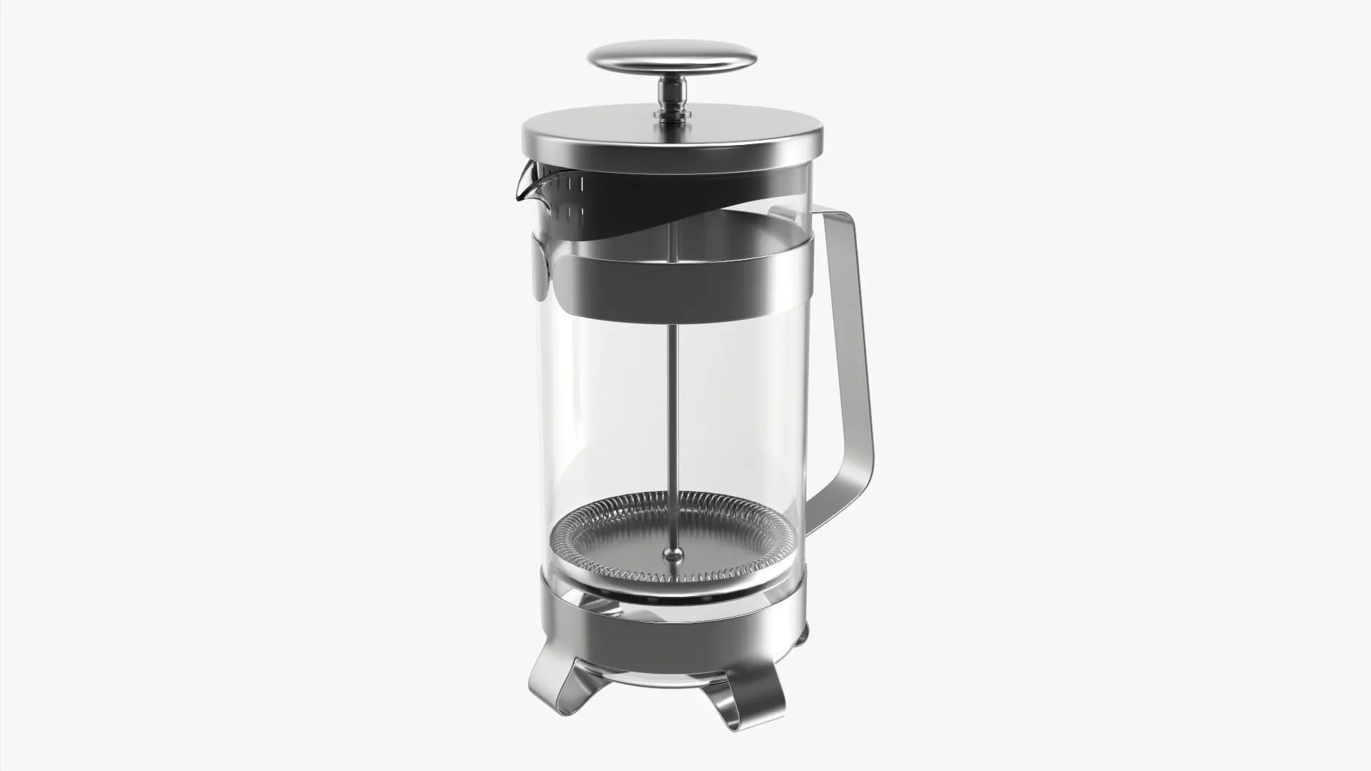 French press coffee maker 3D model