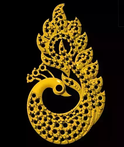 Sidepiece gold peacock