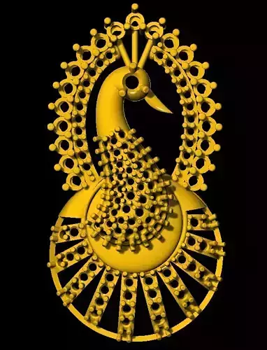 Sidepiece golden peacock