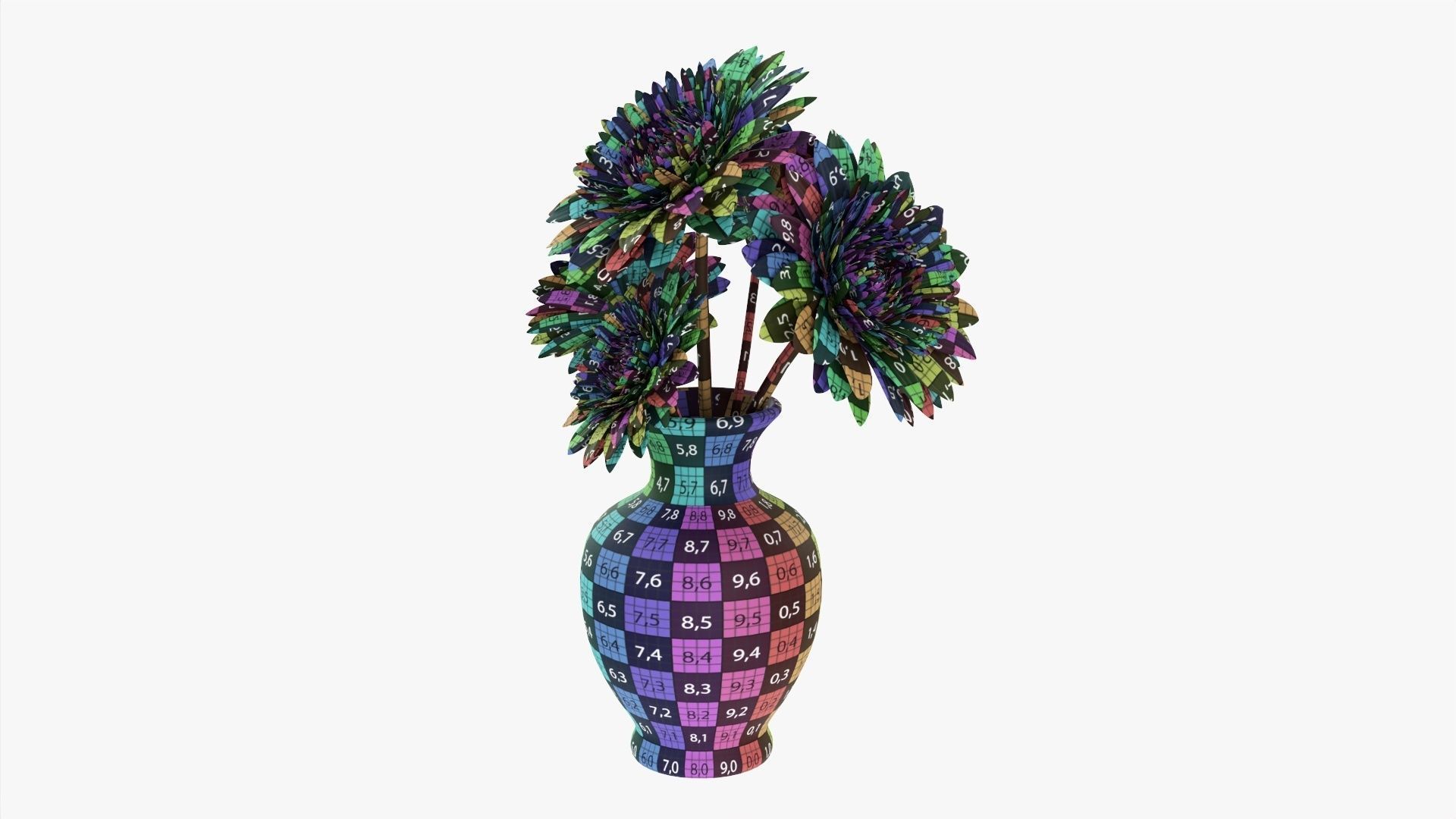 Gerbera in vase v1 3D model_8