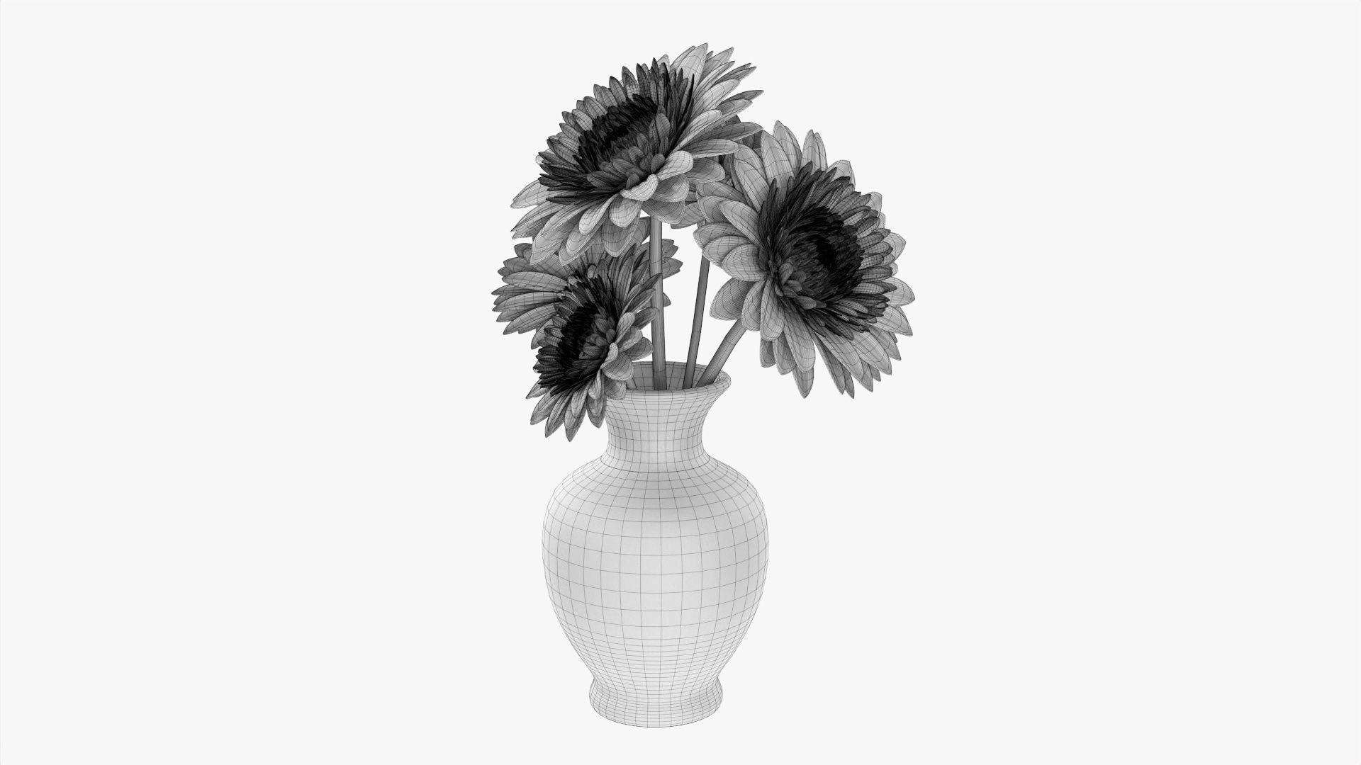 Gerbera in vase v1 3D model_6