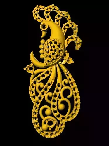 Sidepiece ornate gold pendant