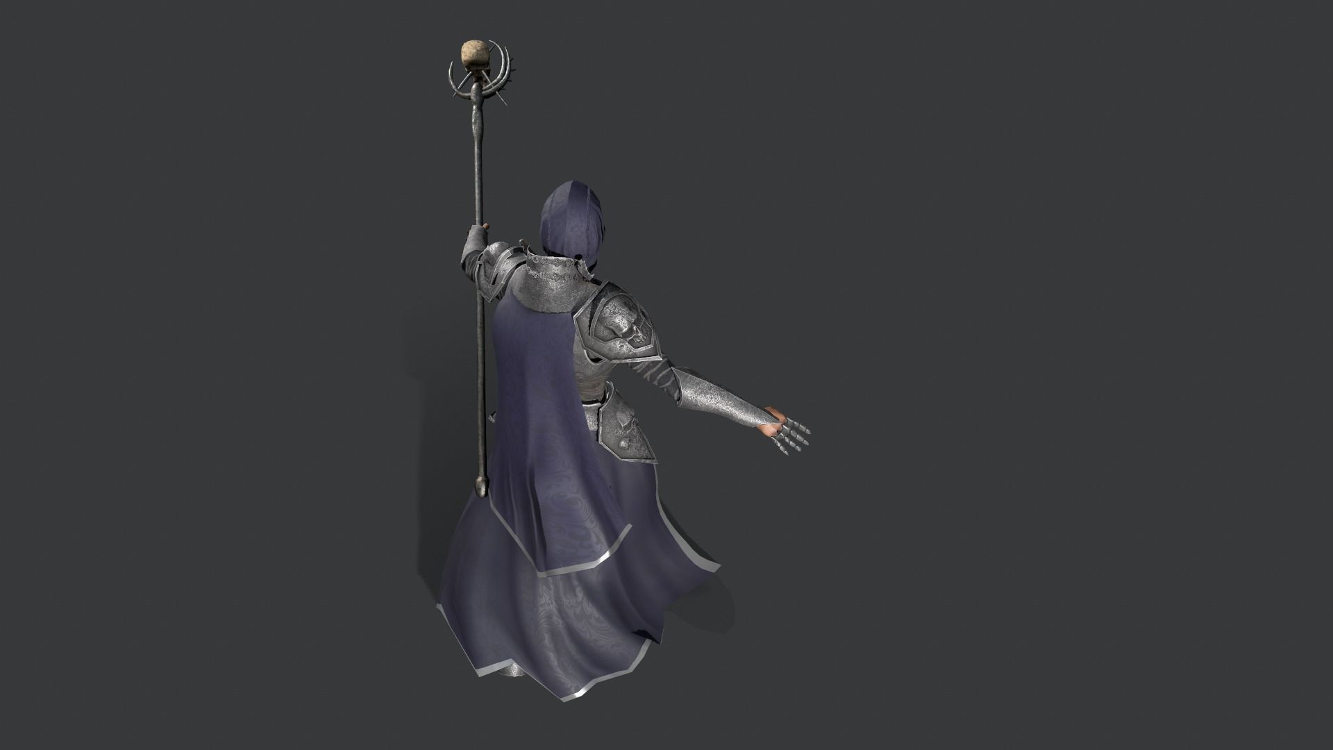 Necromancer knight Low-poly 3D model_21