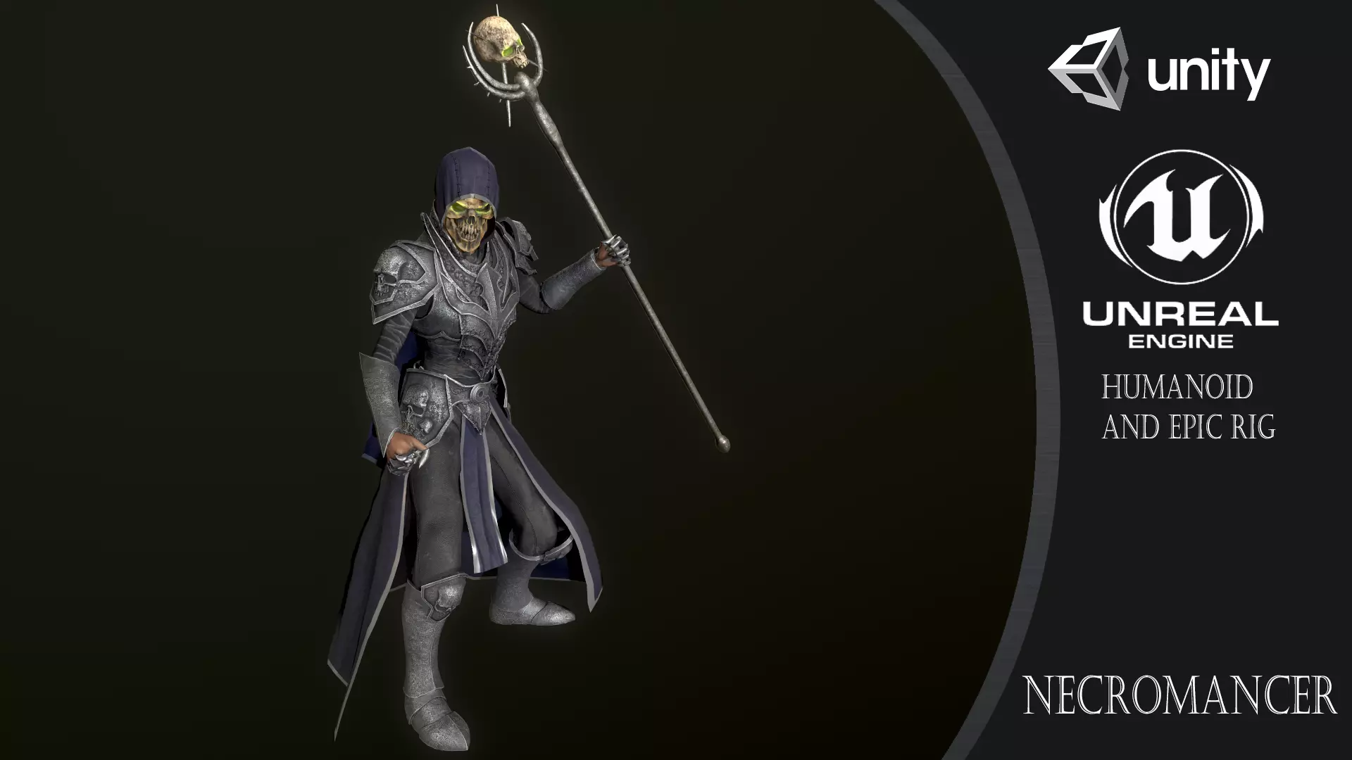 Necromancer knight Low-poly 3D model_0