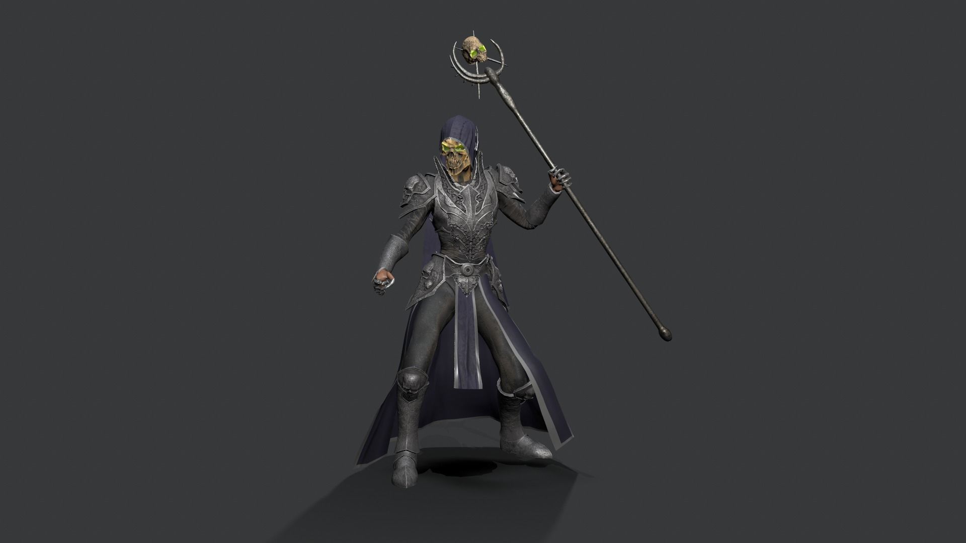 Necromancer knight Low-poly 3D model_19