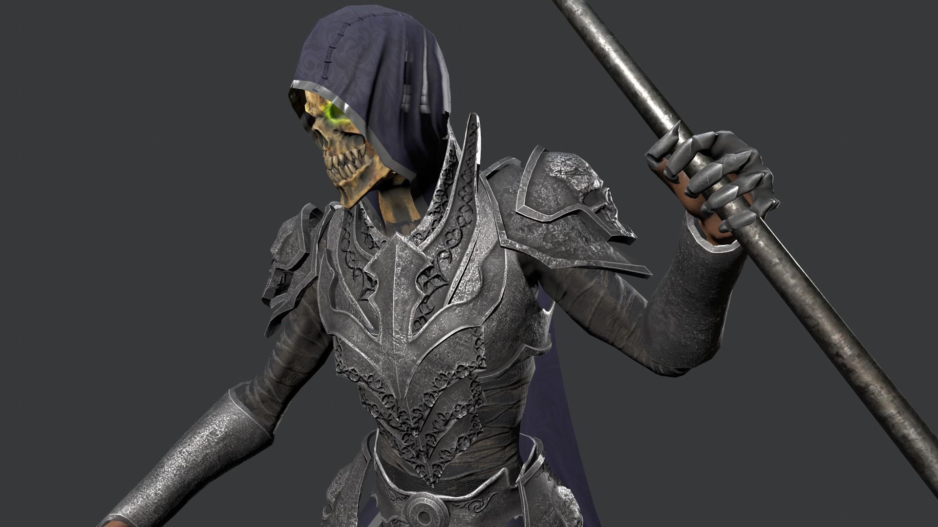 Necromancer knight Low-poly 3D model_18