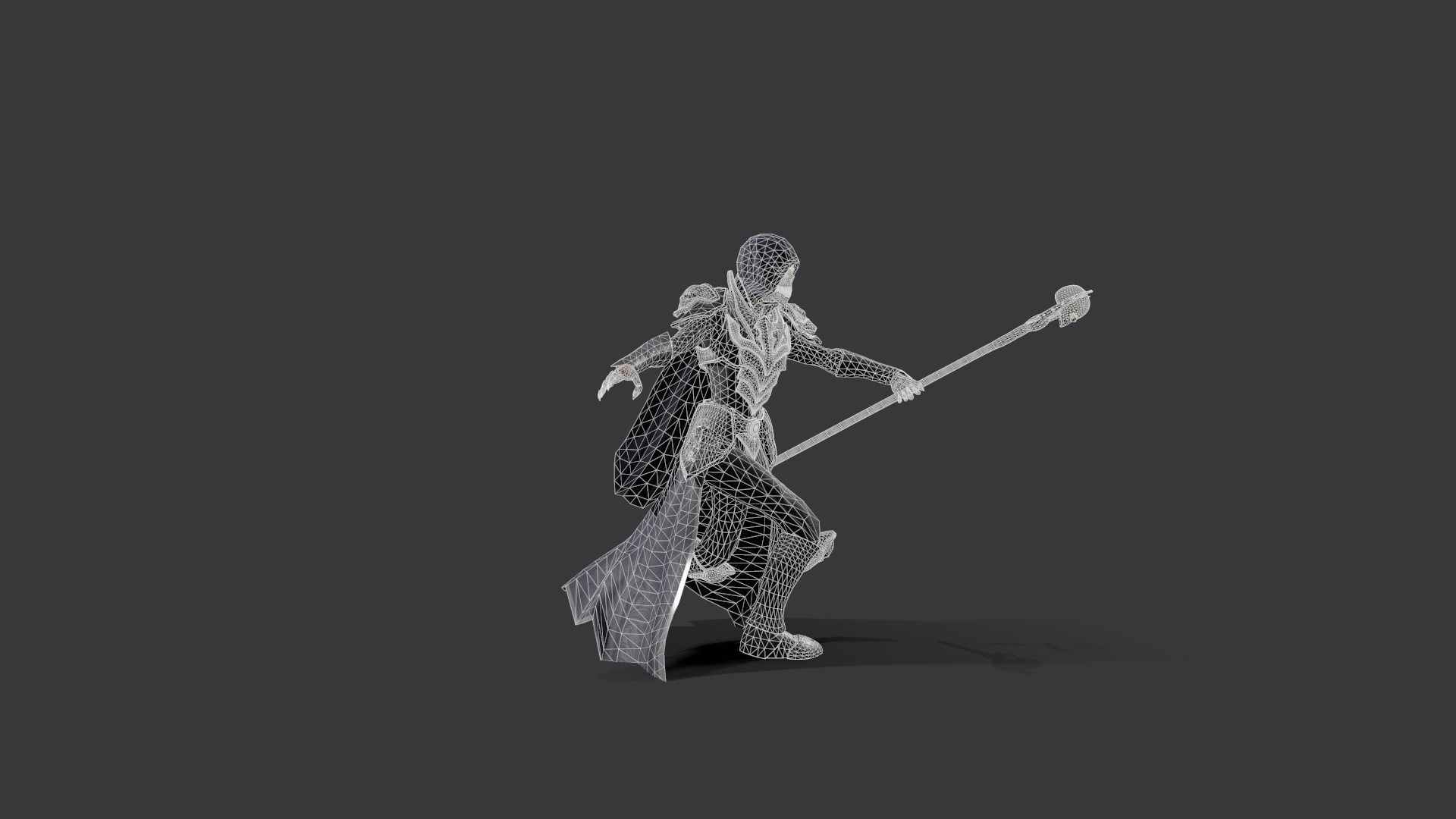 Necromancer knight Low-poly 3D model_9