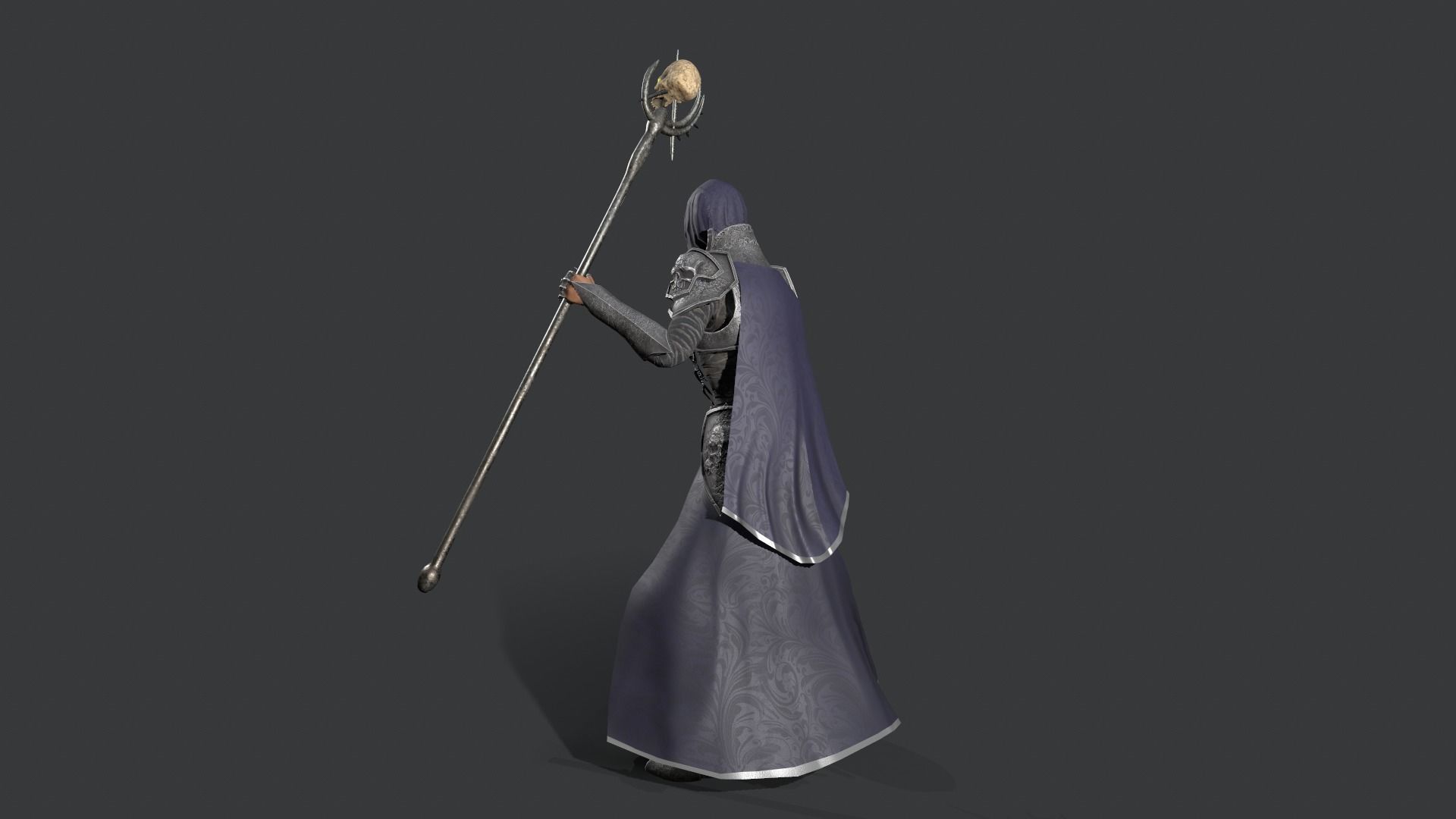 Necromancer knight Low-poly 3D model_15