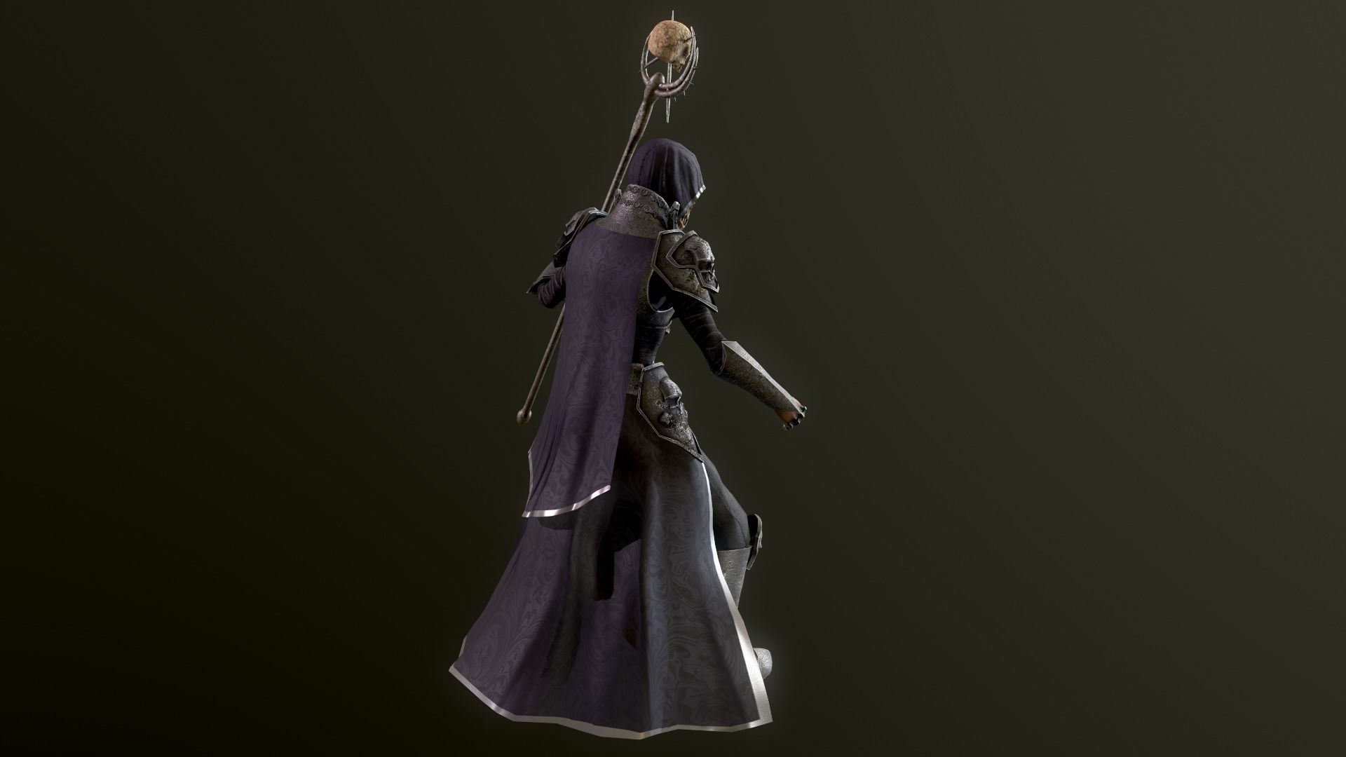 Necromancer knight Low-poly 3D model_32