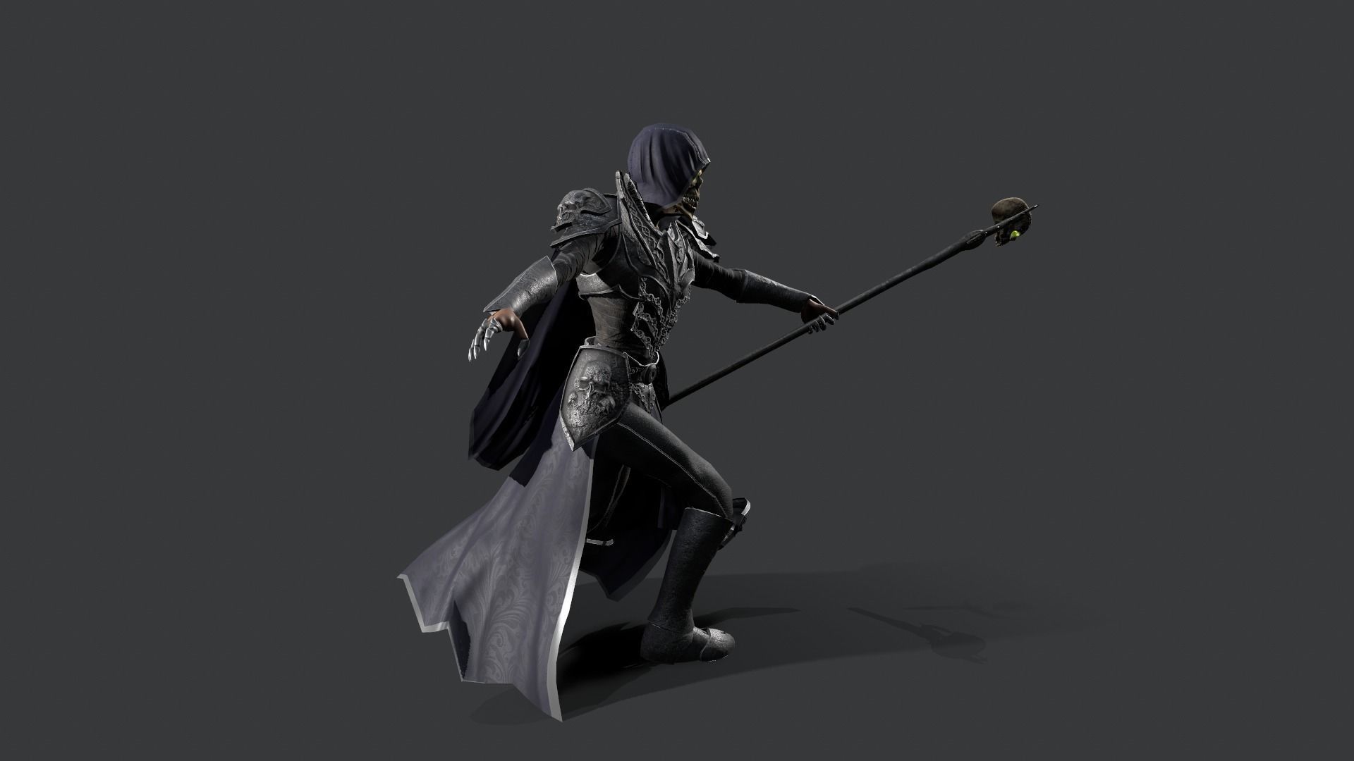 Necromancer knight Low-poly 3D model_11