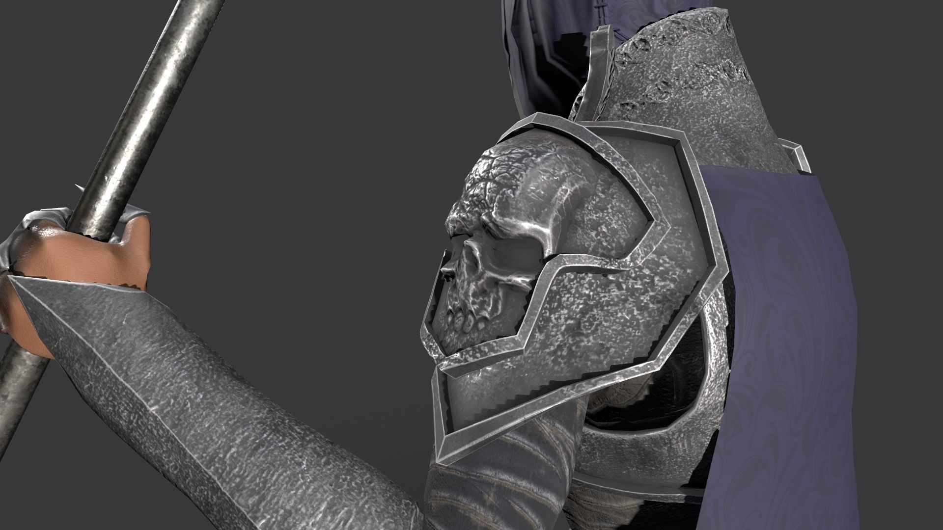 Necromancer knight Low-poly 3D model_20