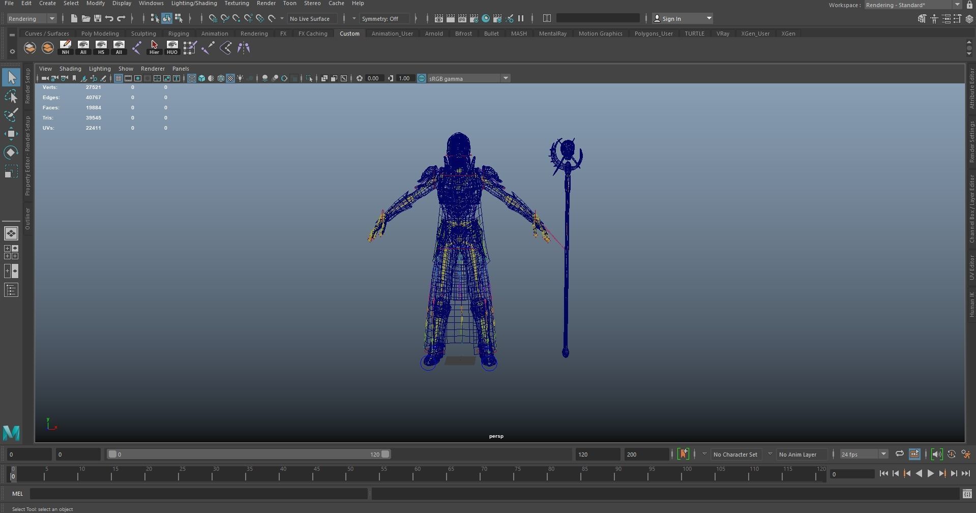 Necromancer knight Low-poly 3D model_23