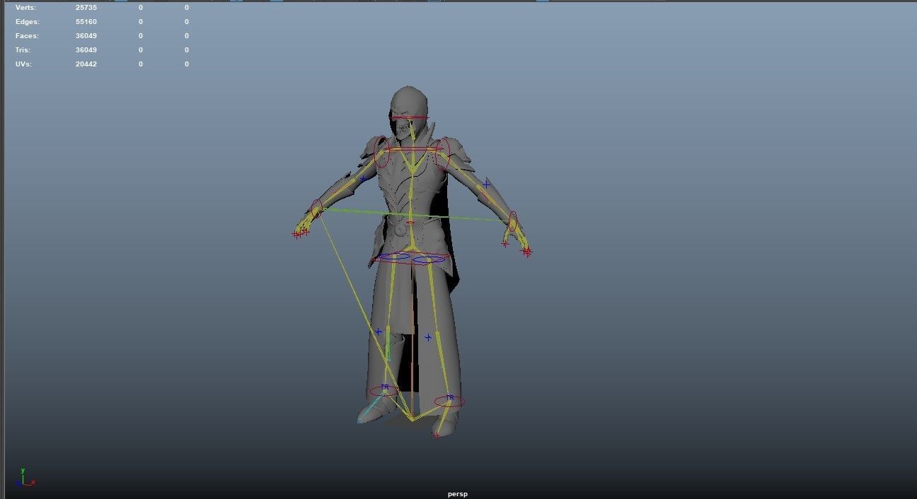 Necromancer knight Low-poly 3D model_27