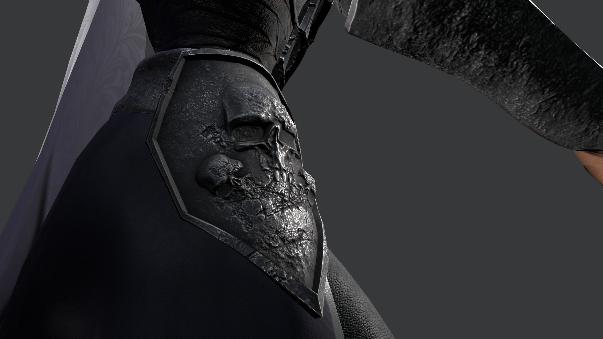 Necromancer knight Low-poly 3D model_6