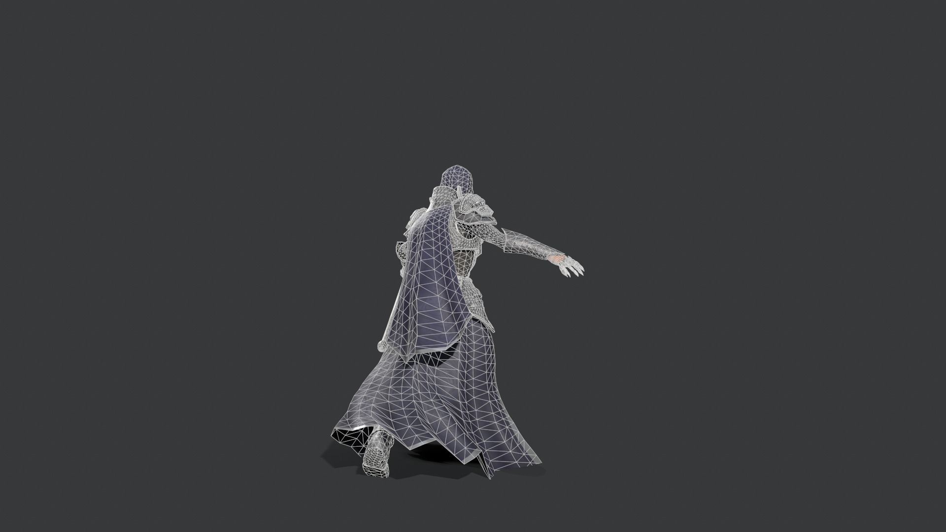 Necromancer knight Low-poly 3D model_22