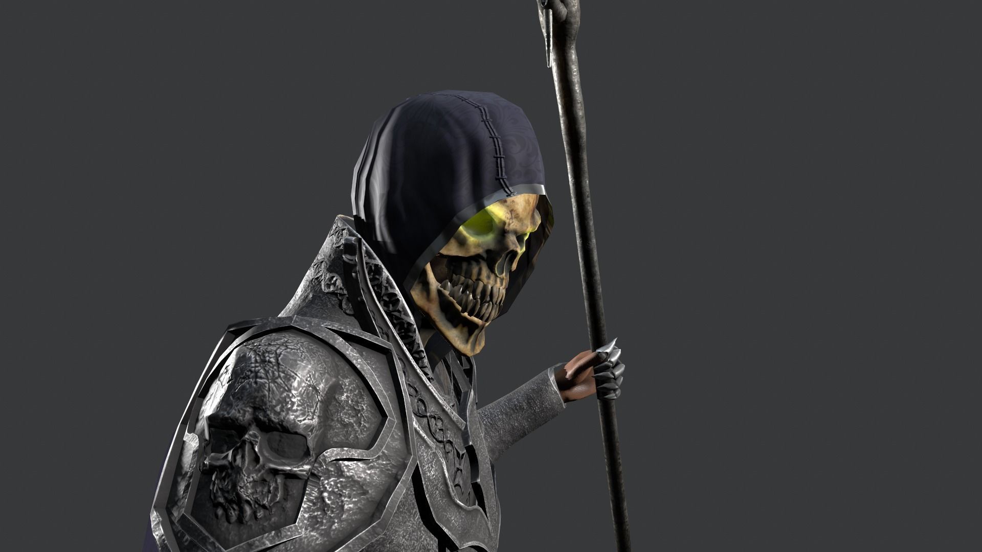 Necromancer knight Low-poly 3D model_4