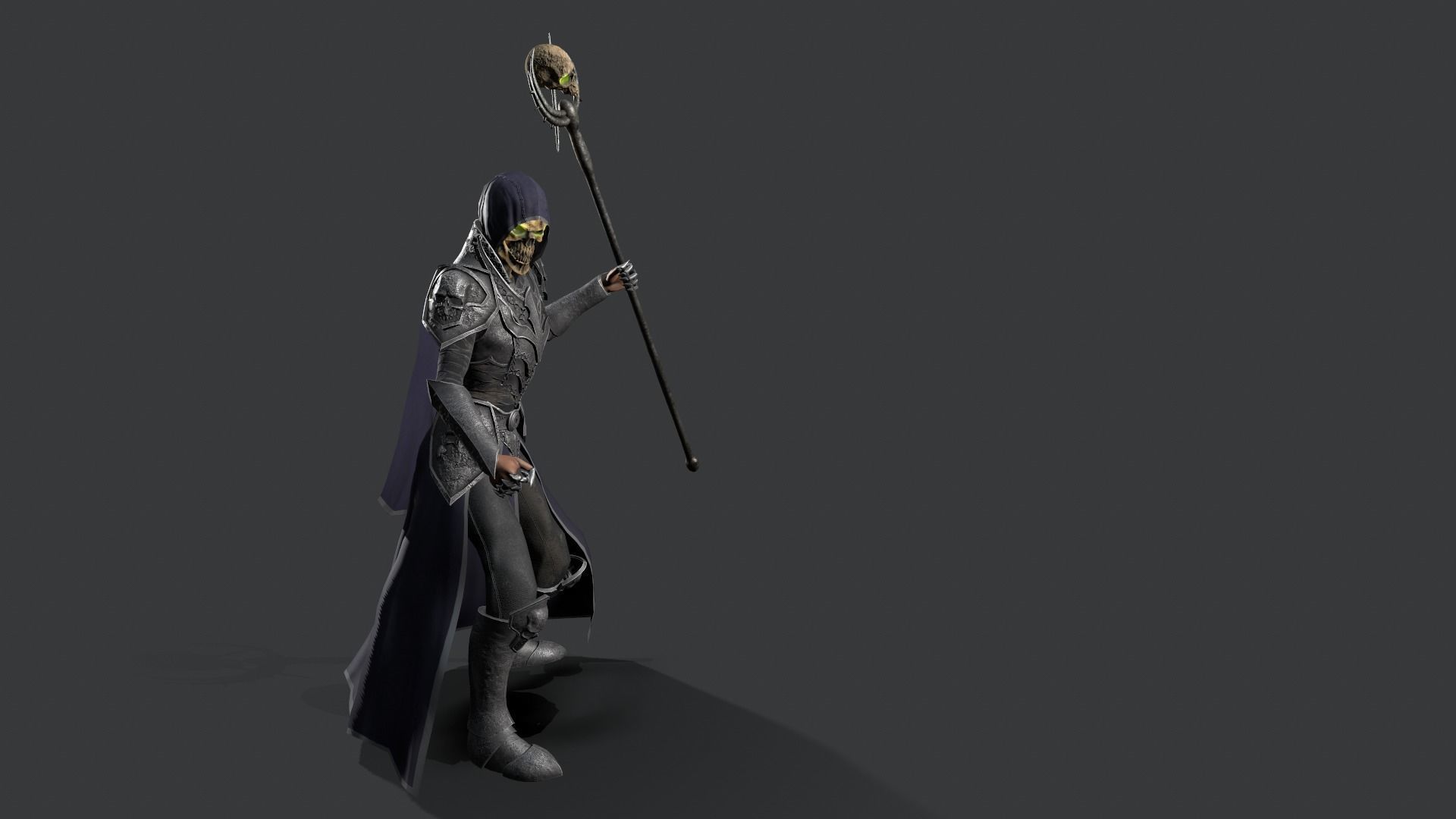 Necromancer knight Low-poly 3D model_13