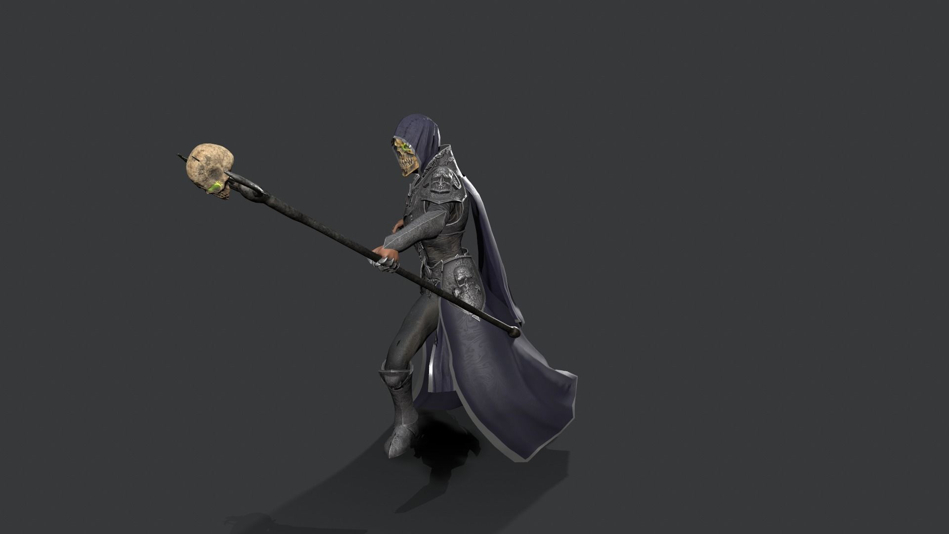Necromancer knight Low-poly 3D model_12