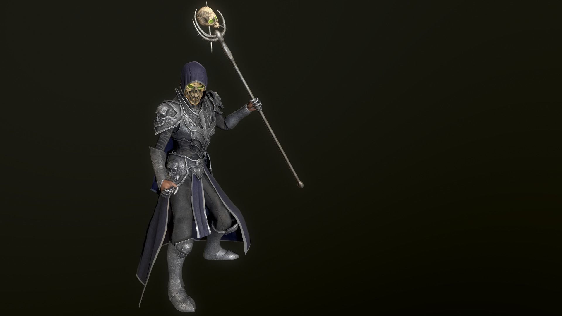Necromancer knight Low-poly 3D model_34