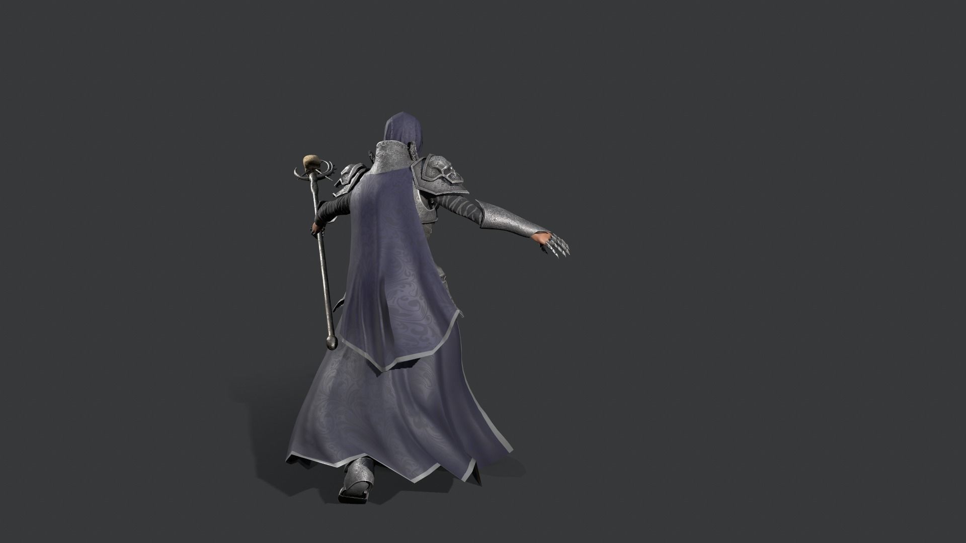 Necromancer knight Low-poly 3D model_8
