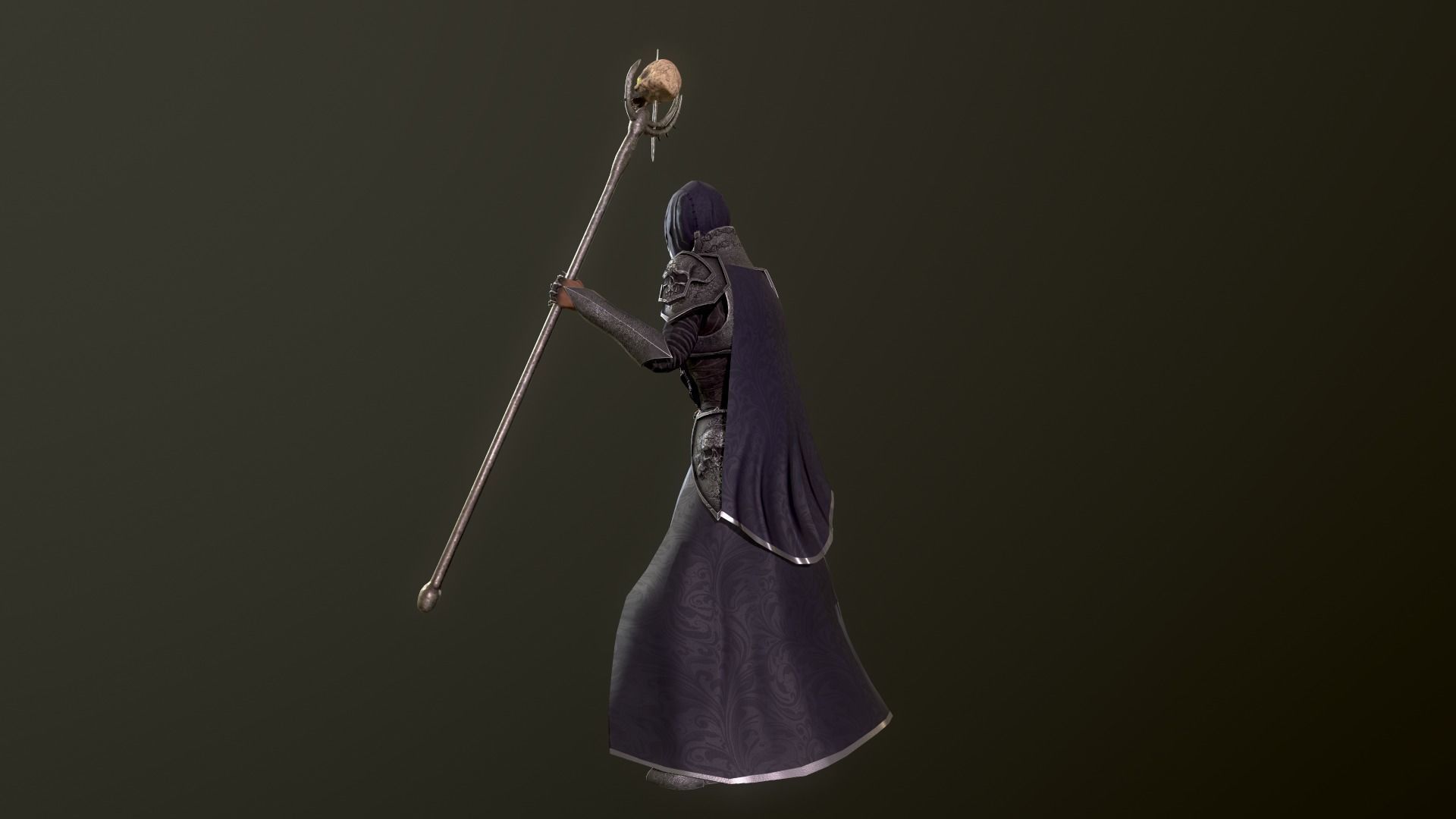 Necromancer knight Low-poly 3D model_35