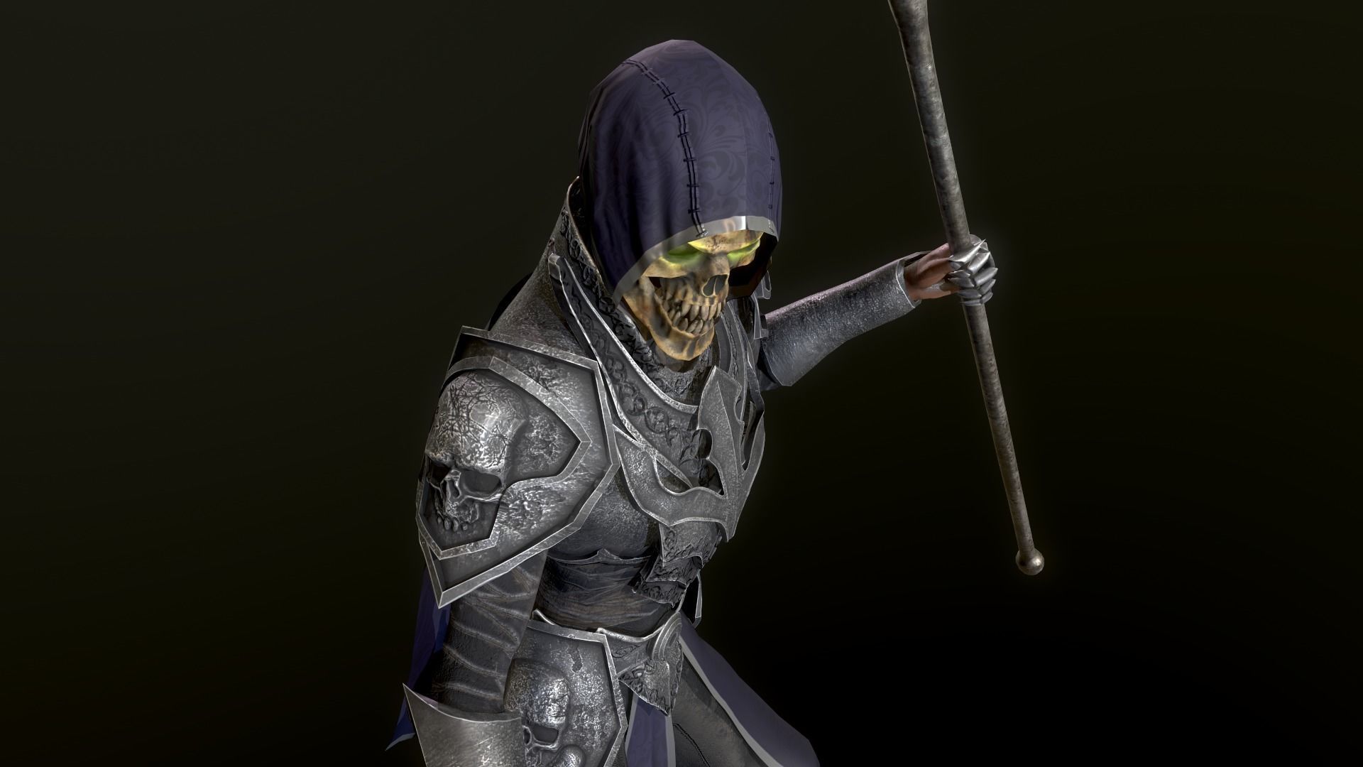 Necromancer knight Low-poly 3D model_33