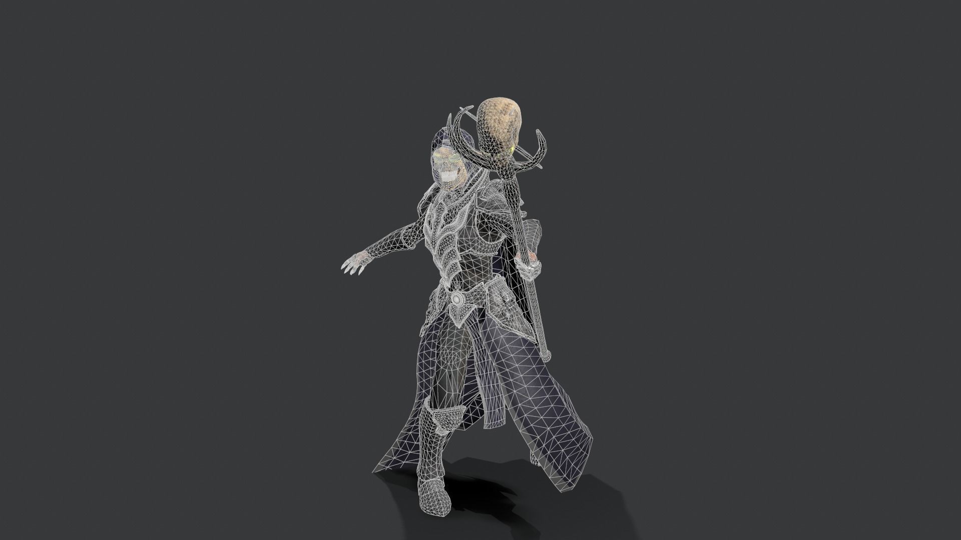 Necromancer knight Low-poly 3D model_10
