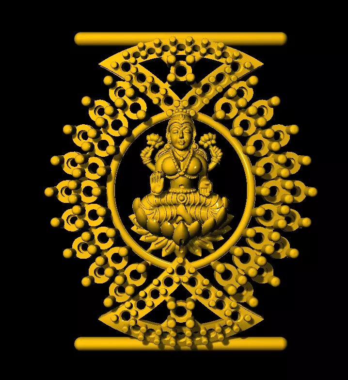 Sidepiece ornate gold buddha statue 3D print model_0