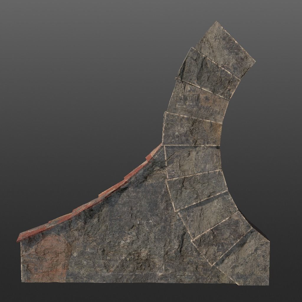 Teleporter game-ready low poly brick wall Low-poly 3D model_1