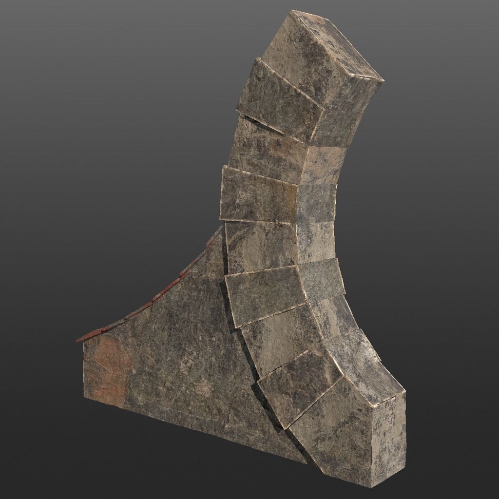 Teleporter game-ready low poly brick wall Low-poly 3D model_3