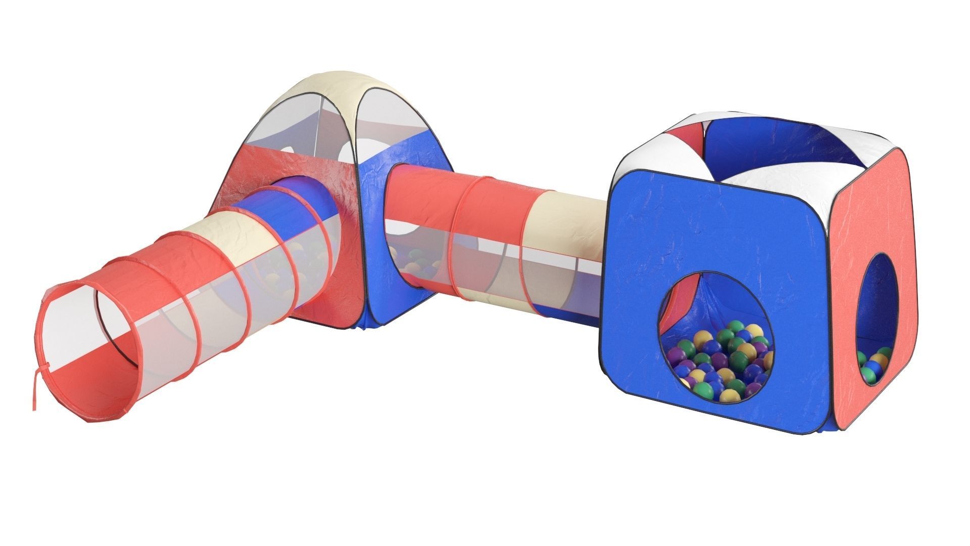 Kids game tent Low poly - Game ready Low-poly 3D model_1