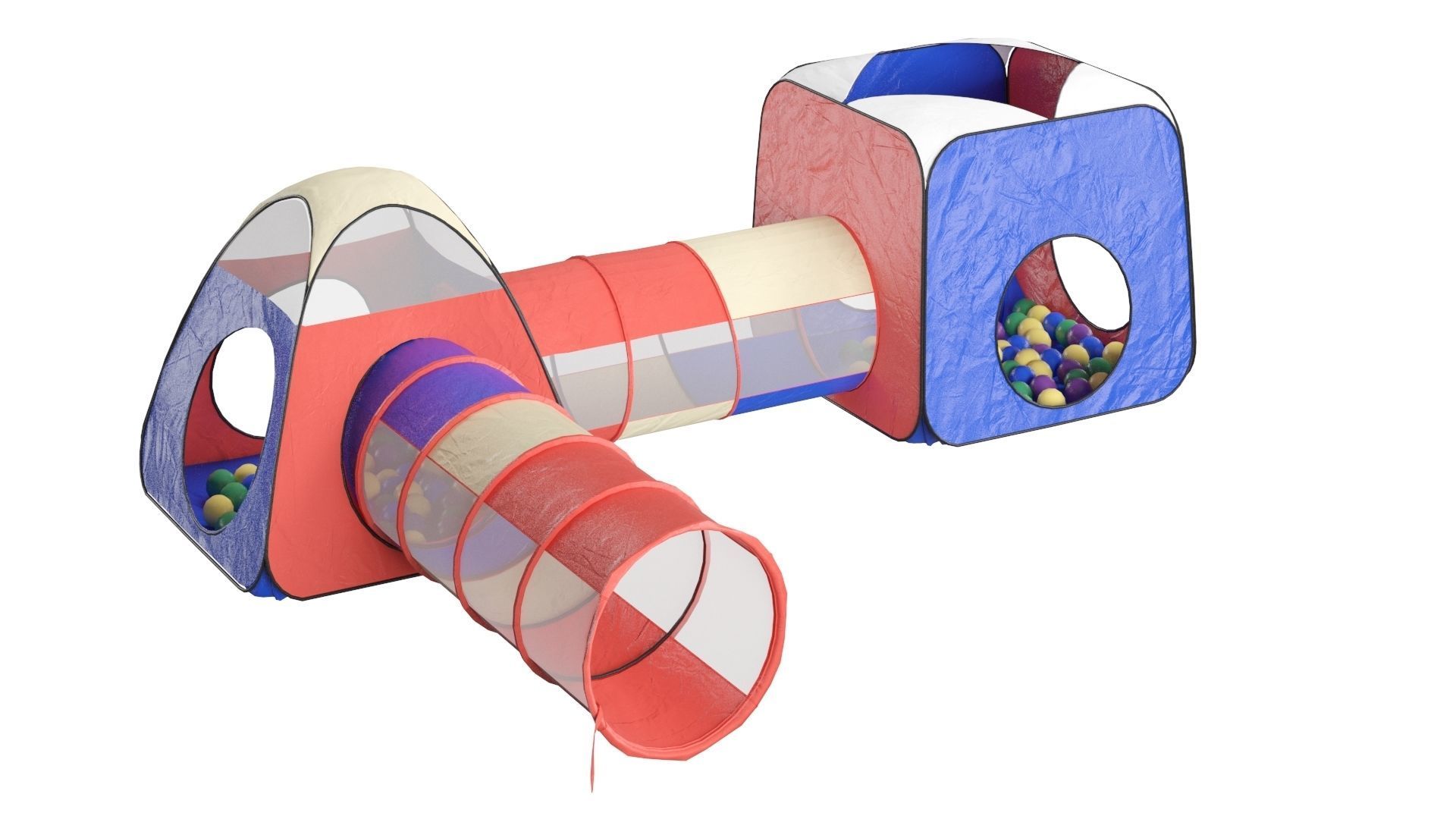 Kids game tent Low poly - Game ready Low-poly 3D model_2