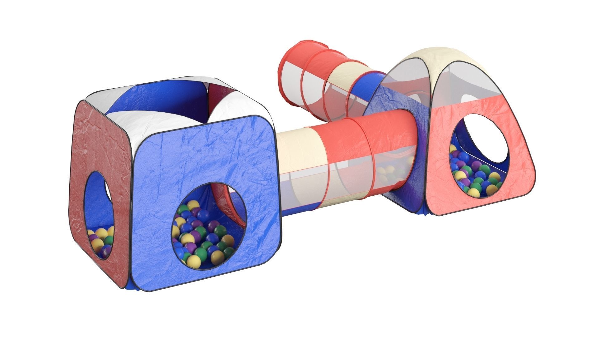 Kids game tent Low poly - Game ready Low-poly 3D model_4