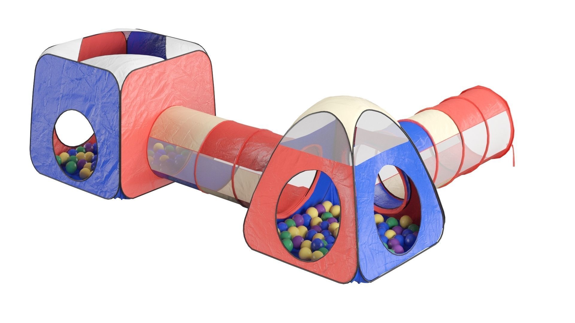 Kids game tent Low poly - Game ready Low-poly 3D model_3