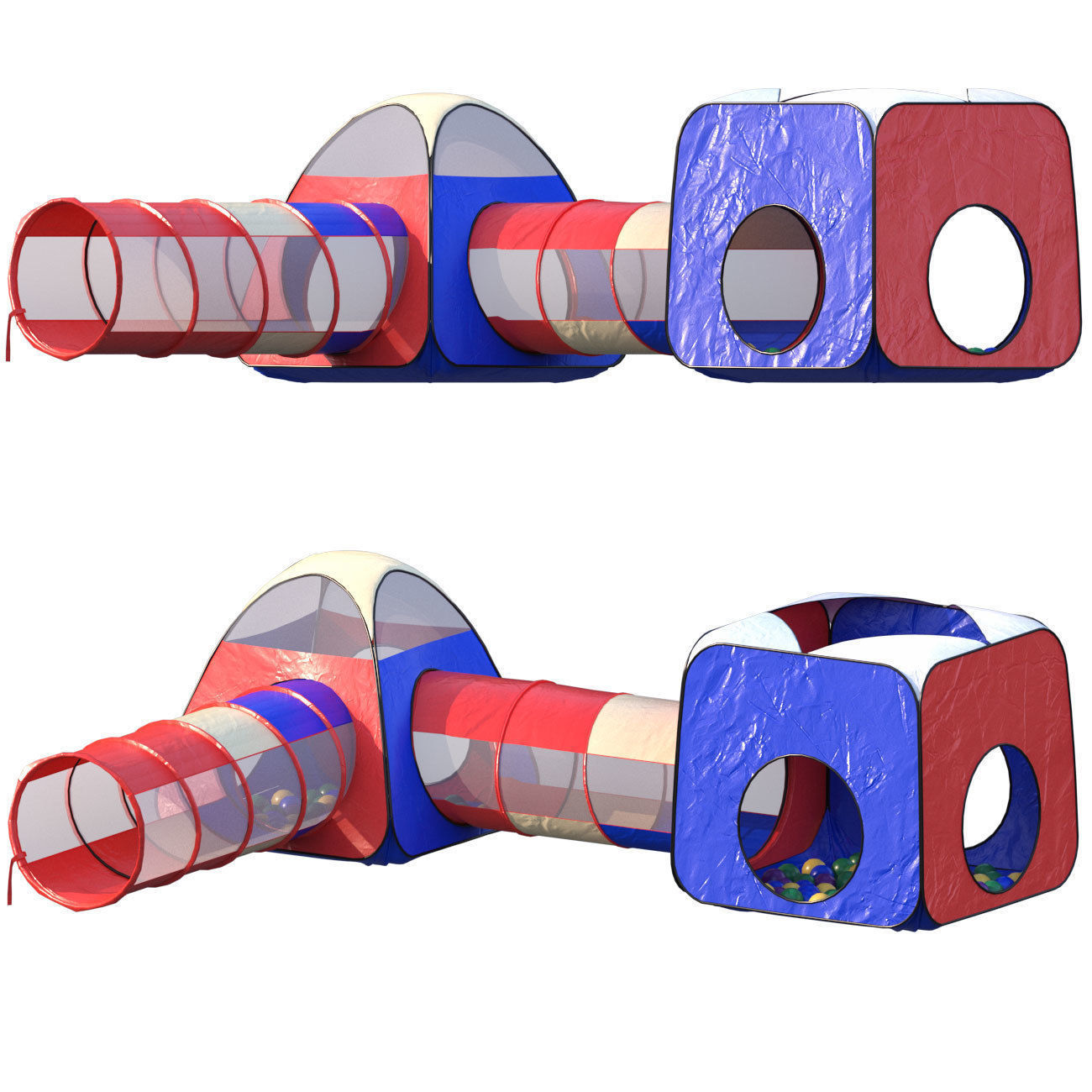 Kids game tent Low poly - Game ready Low-poly 3D model_6