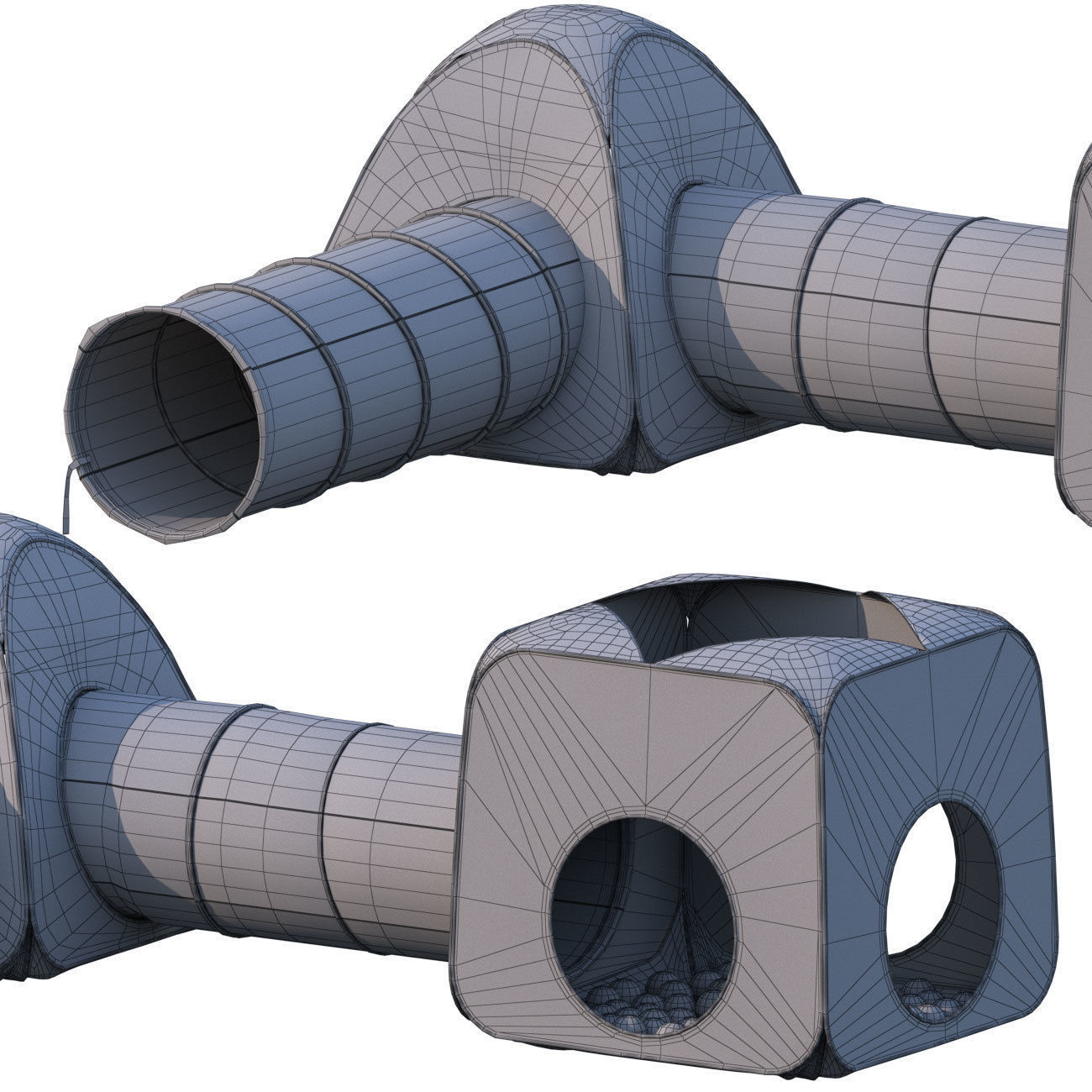 Kids game tent Low poly - Game ready Low-poly 3D model_8