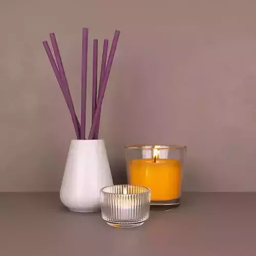 decorative set reed diffuser and candle