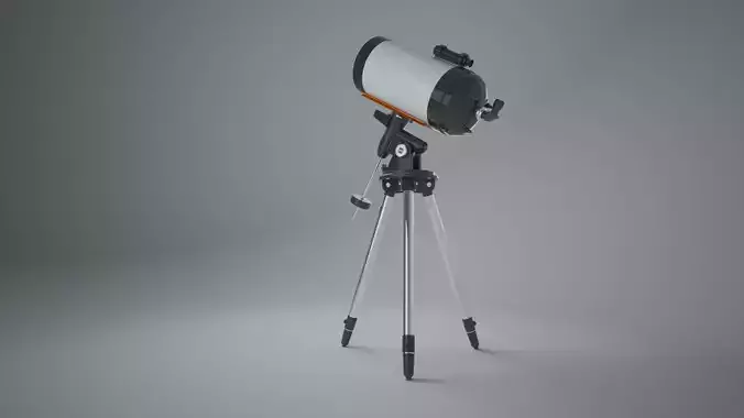 telescope on tripod 3D model