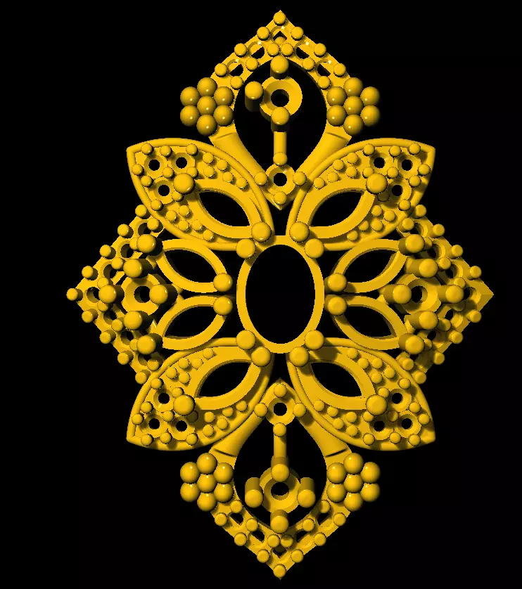 Sidepiece ornate flower 3D print model_0