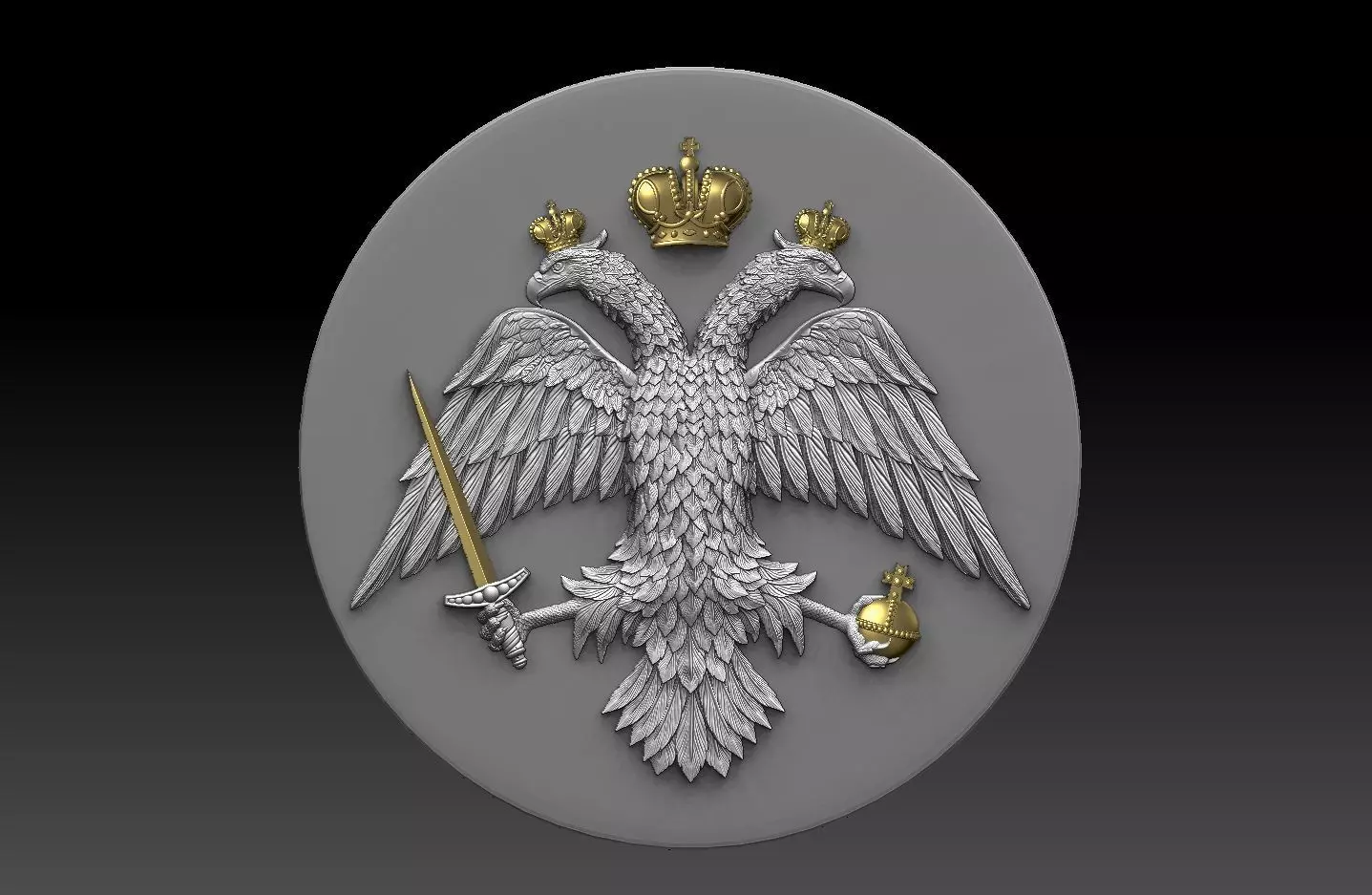 Double headed eagle Eastern Roman Byzantine Empire 3D print model