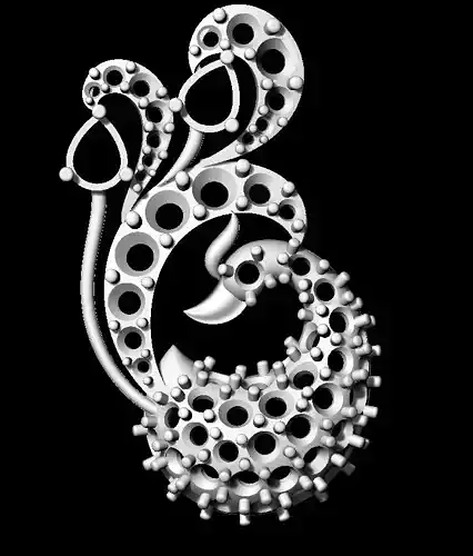 Sidepiece silver brooch