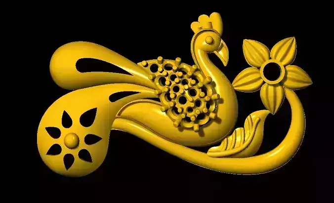 Sidepiece golden peacock