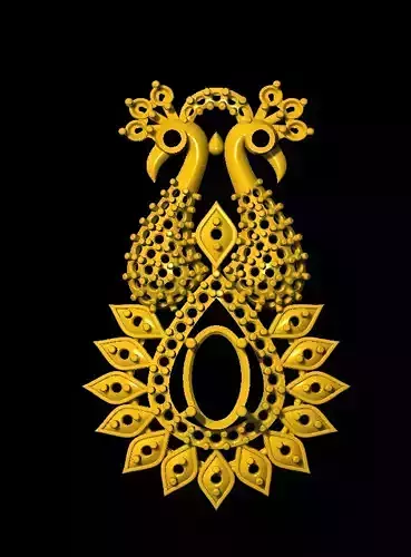 Sidepiece ornate gold pendant