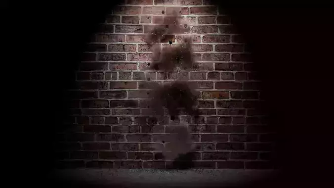 Modular bullet impacts - 120 FPS - Debris and Dust Low-poly 3D model