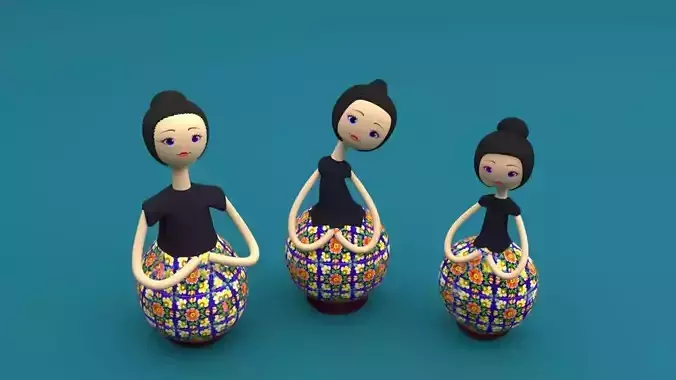 The Dolls girl in egg 3D model