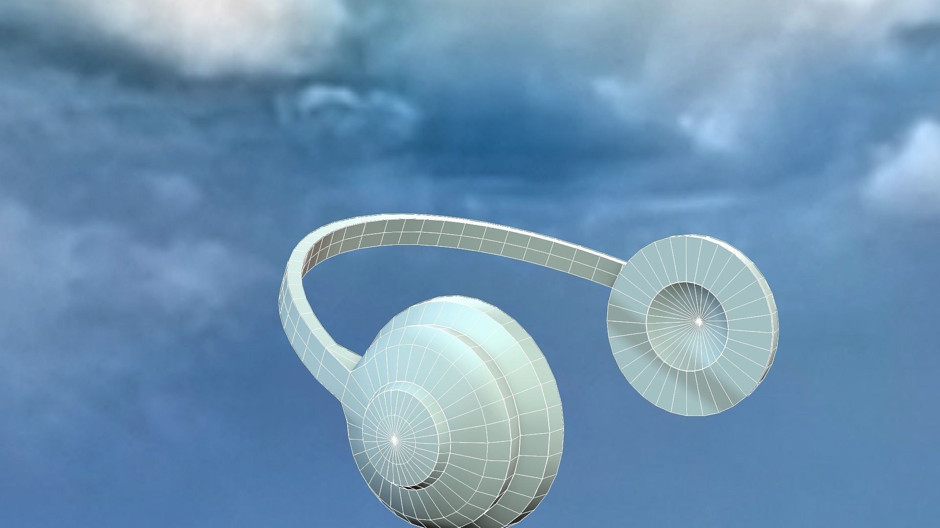 Low Poly Head Phone Low-poly 3D model_2