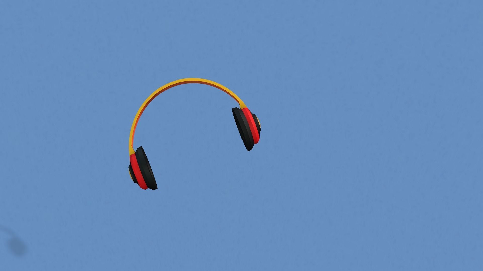 Low Poly Head Phone Low-poly 3D model_1