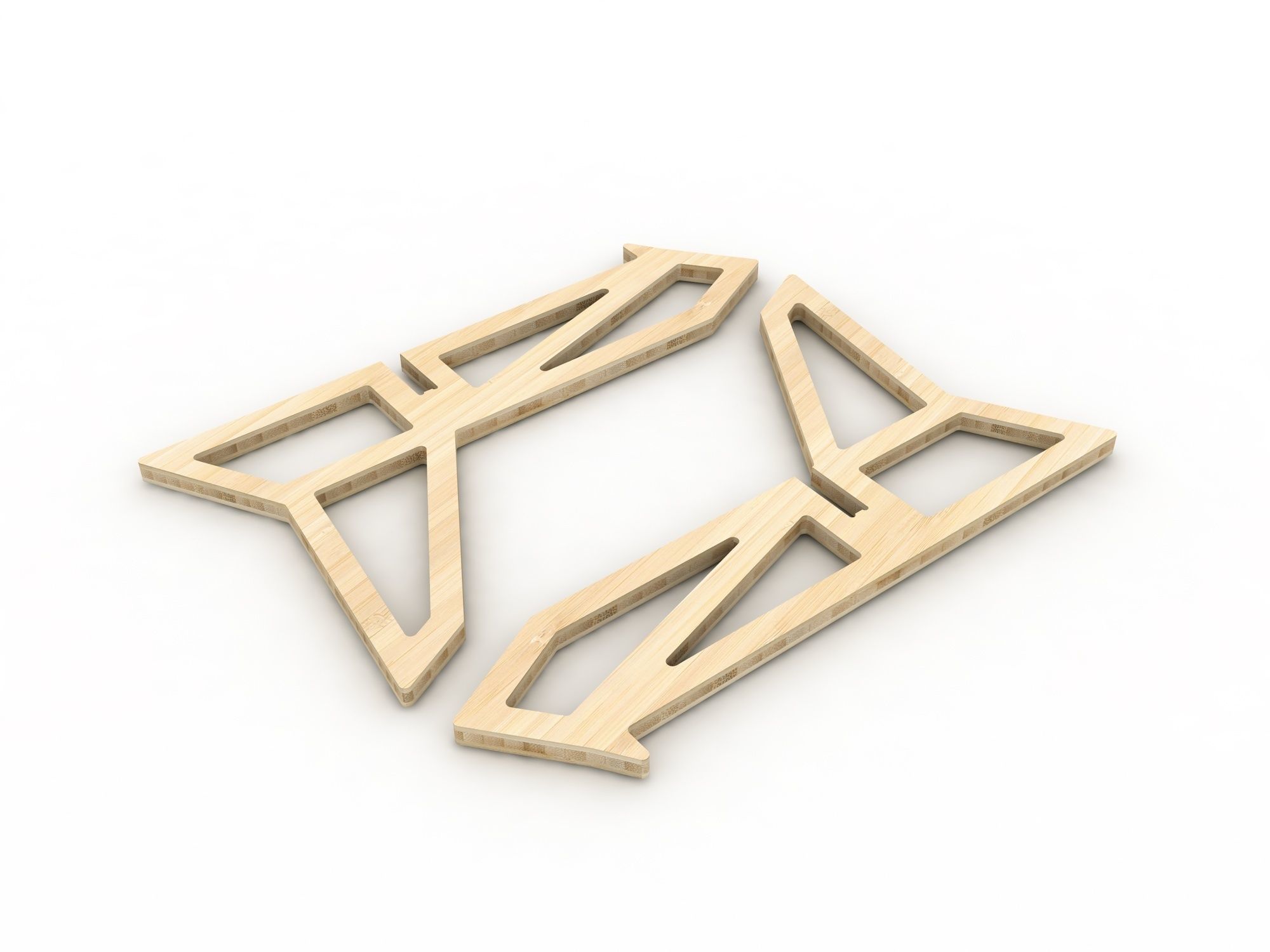 Bamboo Laptop Stand 3D model_3